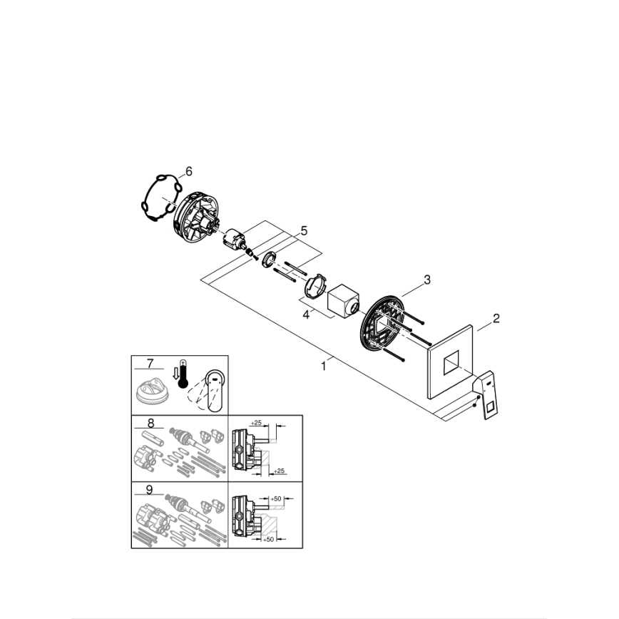 GROHE 24061000 - Душ смесител EUROCUBE, лъскав хром