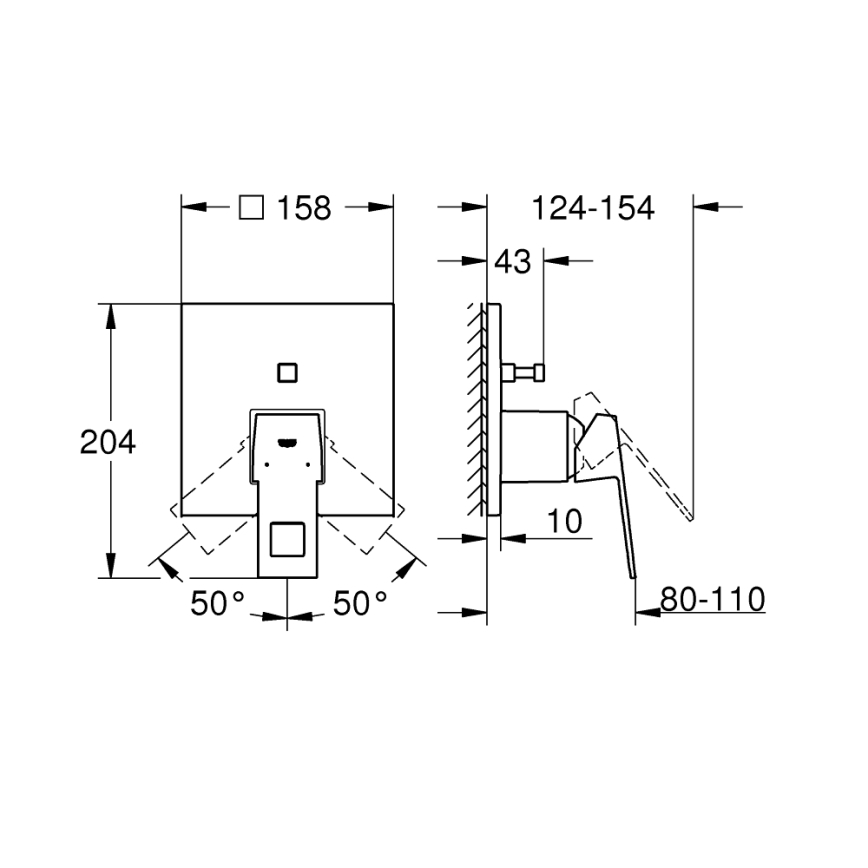 GROHE 24062000 - EUROCUBE смесител, лъскав хром