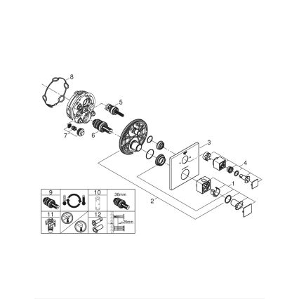 GROHE 24154000 - Термостатен смесител GROHTHERM CUBE, лъскав хром