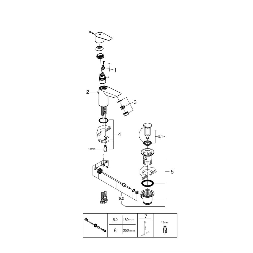 GROHE 24196001 - Смесител за мивка START, размер S, гланцов хром