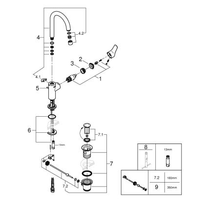 GROHE 242032432 - Смесител за умивалник START 311 мм черен
