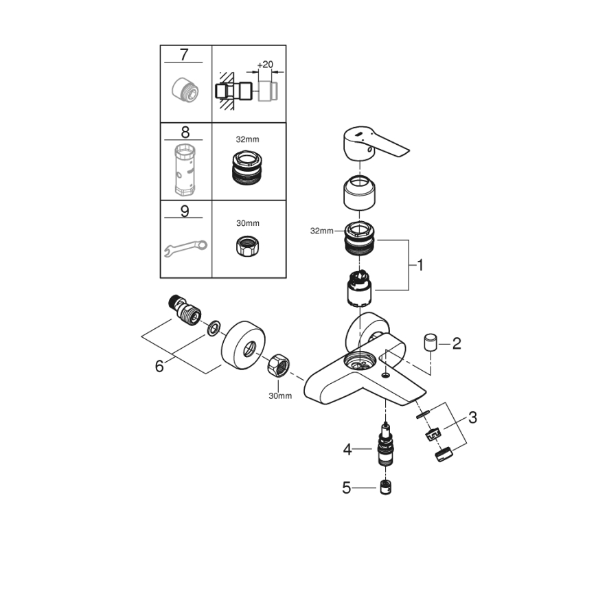 GROHE 242062432 - Смесител за вана START DN 15 черен