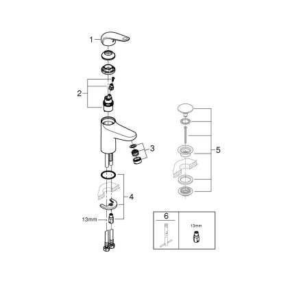 GROHE 24317001 - Смесител за мивка SWIFT 162 мм, гланцов хром
