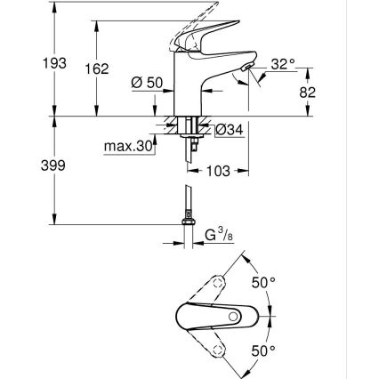 GROHE 24317001 - Смесител за мивка SWIFT 162 мм, гланцов хром