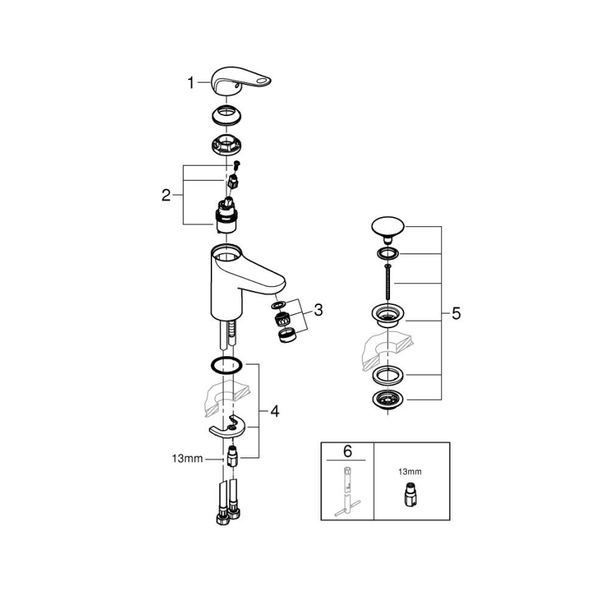 GROHE 24318001 - Смесител за умивалник SWIFT 162 мм, лъскав хром