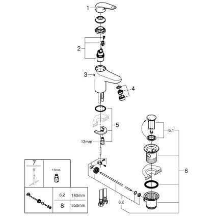 GROHE 24322001 - Смесител за умивалник SWIFT DN 15 лъскав хром