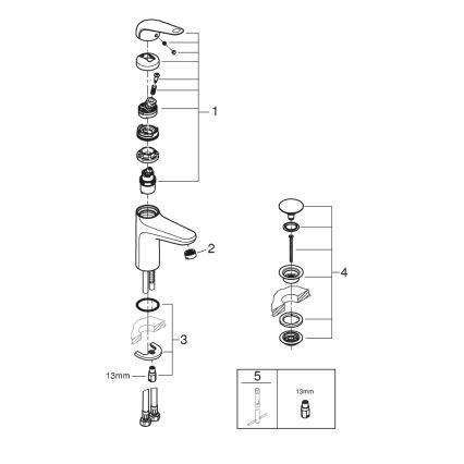 GROHE 24327001 - Смесител за умивалник SWIFT, размер M, лъскав хром