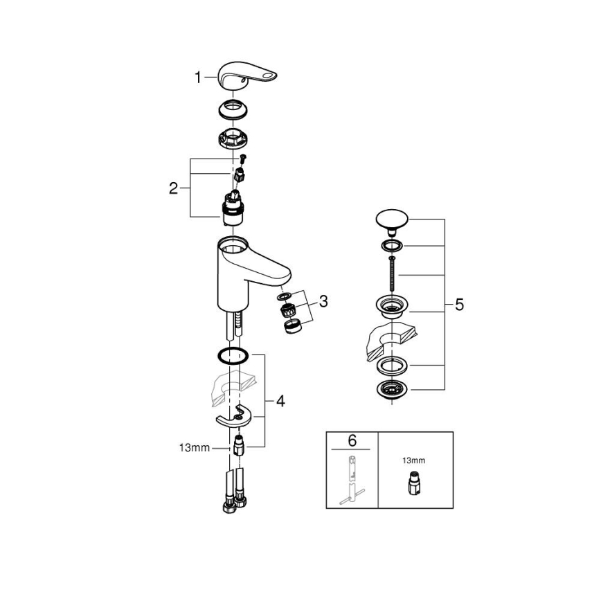 GROHE 24329001 - Смесител за умивалник SWIFT DN 15 лъскав хром