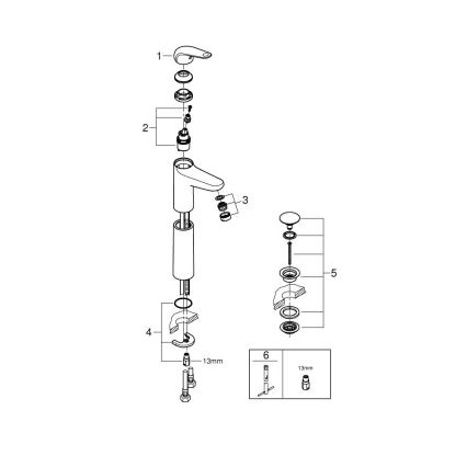 GROHE 24331001 - Смесител за мивка SWIFT, 319 мм, полиран хром
