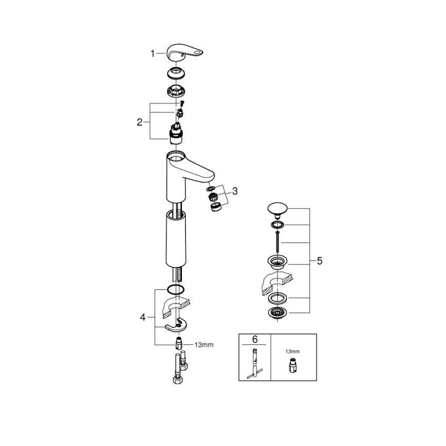GROHE 24331001 - Смесител за мивка SWIFT, 319 мм, полиран хром