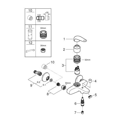 GROHE 24335001 - Смесител за вана DN 15, лъскав хром