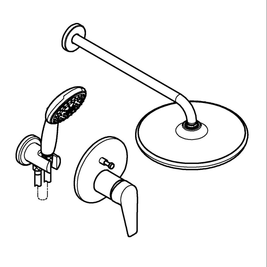 GROHE 25293000 - Душ комплект START EDGE 250 мм, лъскав хром