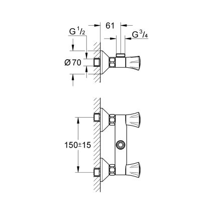 GROHE 26009001 - Смесител за душ COSTA L DN 15, полирано хромово покритие