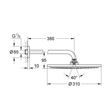 GROHE 26066GN0 - Душ пита RAINSHOWER COSMOPOLITAN 310 380 mm златна