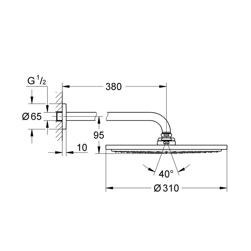 GROHE 26066GN0 - Душ пита RAINSHOWER COSMOPOLITAN 310 380 mm златна