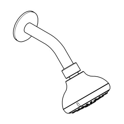 GROHE 26088001 - Душ глава TEMPESTA 100 100 мм, полирано хромирано покритие