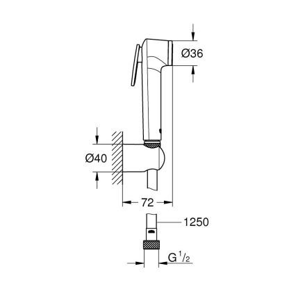 GROHE 26356IL0 - Ръчен душ за биде TEMPESTA-F 30 1250 mm бял