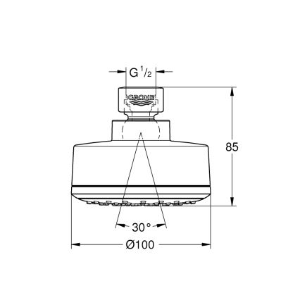 GROHE 26366001 - Душ-пита RAINSHOWER 210 мм, блестящ хром