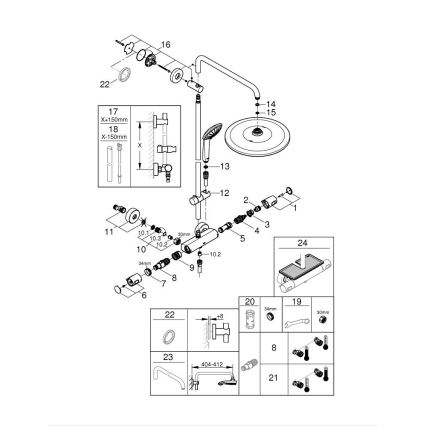 GROHE 26400001 - Душова система VITALIO JOY SYSTEM 310 450 mm лъскав хром