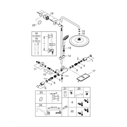 GROHE 26401001 - Душова система VITALIO JOY SYSTEM 310 лъскав хром