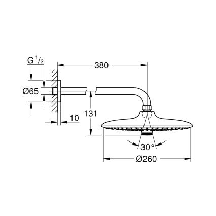 GROHE 26459000 - Глава за душ EUPHORIA 260 380 мм лъскав хром