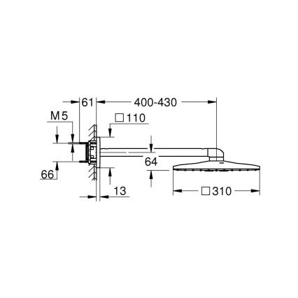 GROHE 26479000 - Душова глава RAINSHOWER SMARTACTIVE 310 CUBE лъскав хром