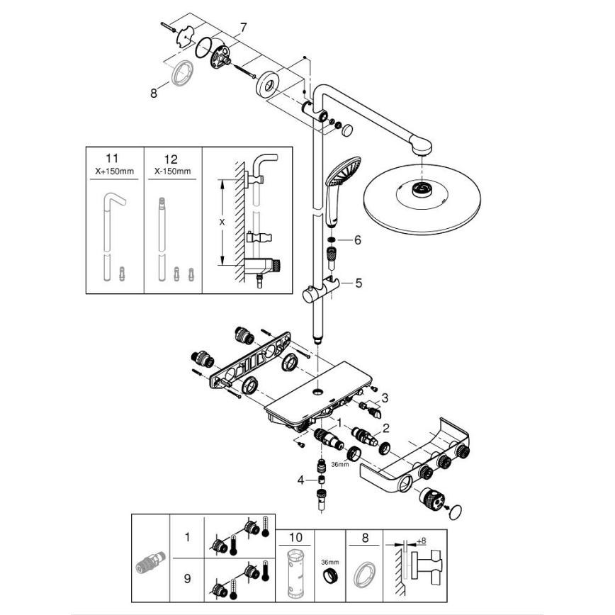 GROHE 26507000 - Душова система EUPHORIA SMARTCONTROL 310 DUO лъскав хром