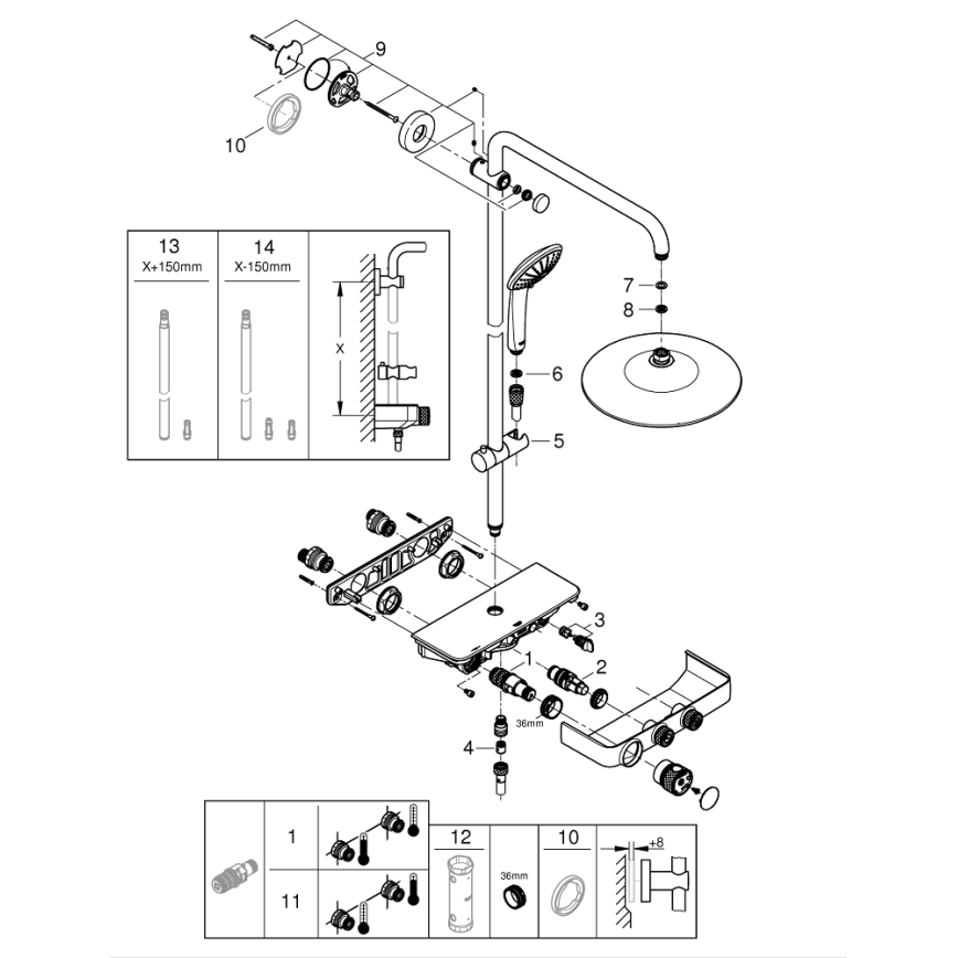 GROHE 26509000 - Душова система EUPHORIA SMARTCONTROL 260 mm лъскав хром