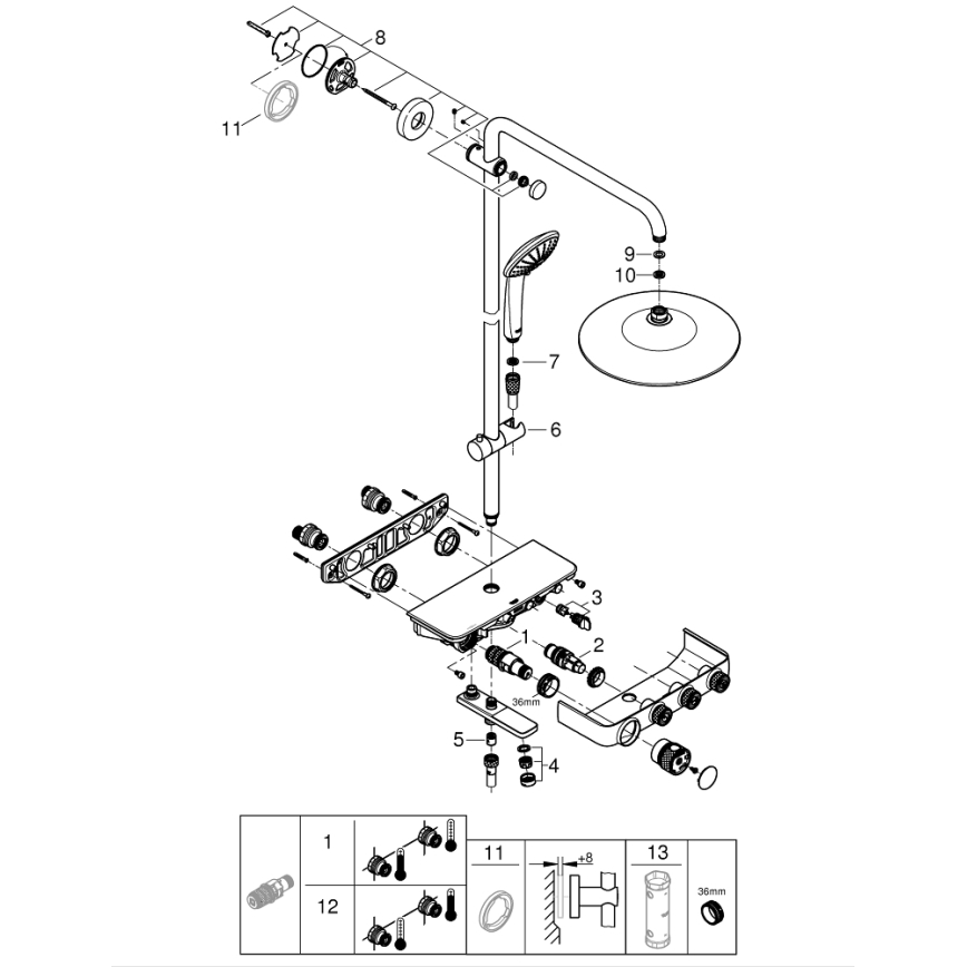 GROHE 26510000 - Душ система EUPHORIA SMARTCONTROL 450 мм, лъскав хром