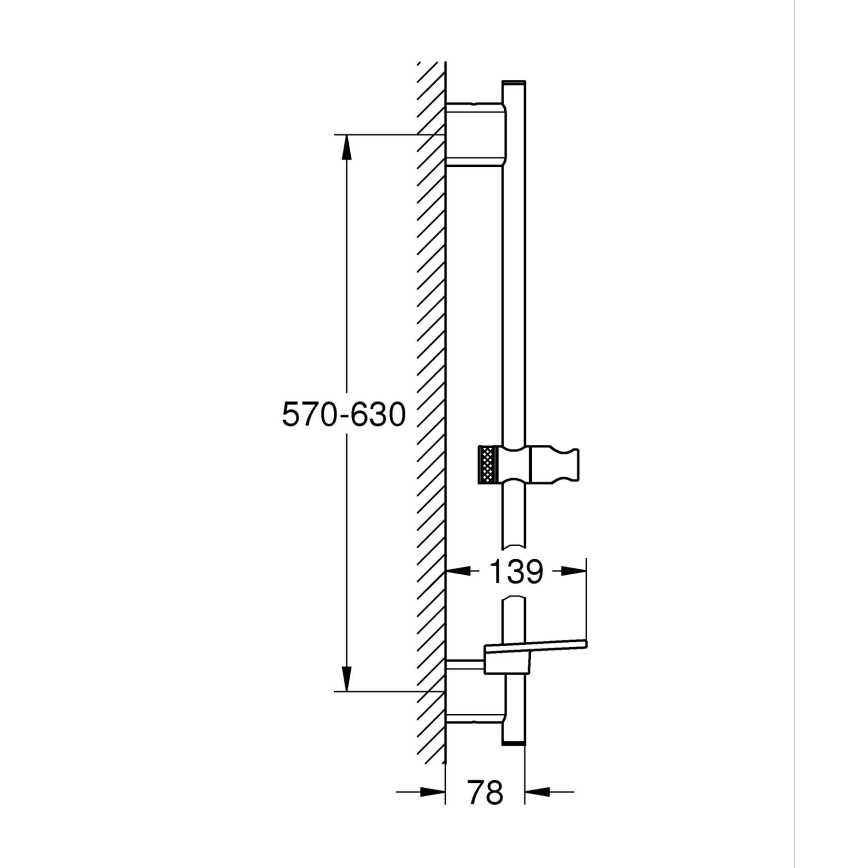 GROHE 26602GN0 - Душ-рейка SMARTACTIVE 600 мм, четкано злато