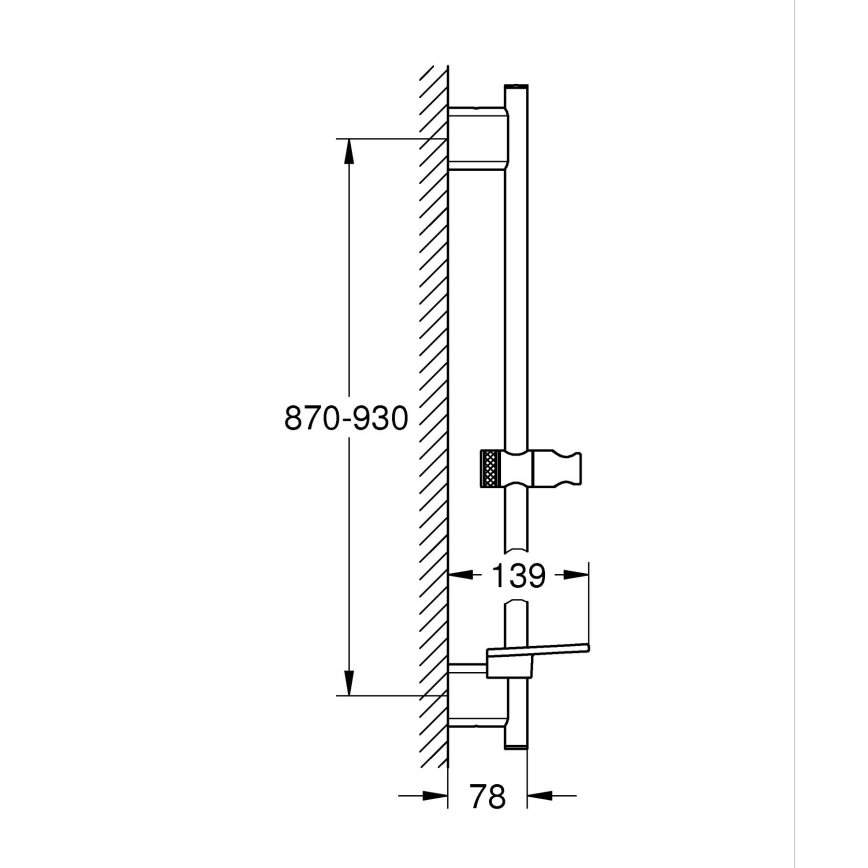 GROHE 266032430 - Душова стойка SMARTACTIVE 900 мм черна