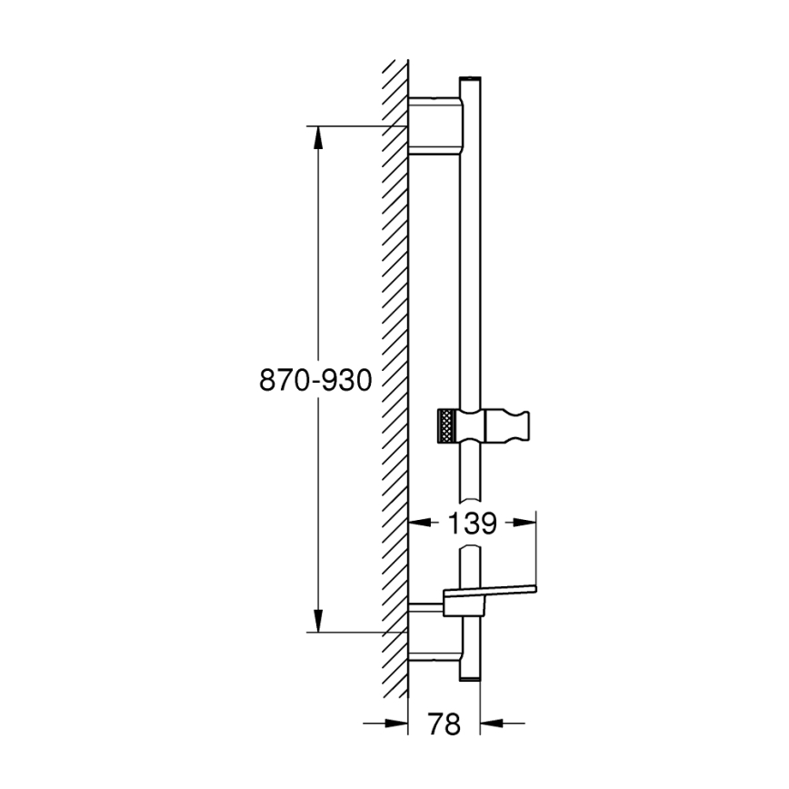 GROHE 26603DA0 - Душова шина RAINSHOWER SMARTACTIVE 900 мм, меден цвят