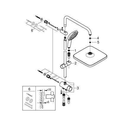 GROHE 26698001 - Душова система VITALIO COMFORT 250, лъскав хром