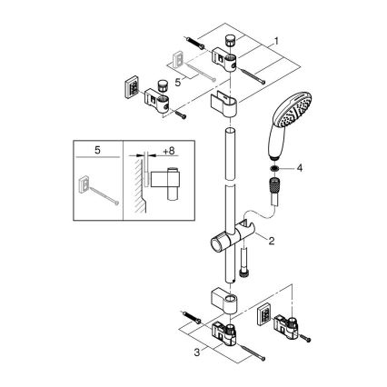 GROHE 26953001 - Душов комплект VITALIO START 110 900 мм блестящ хром