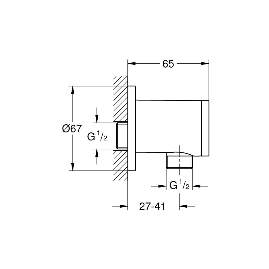 GROHE 26963001 - Стенно коляно VITALIO UNIVERSAL 12” полирано хромирано покритие