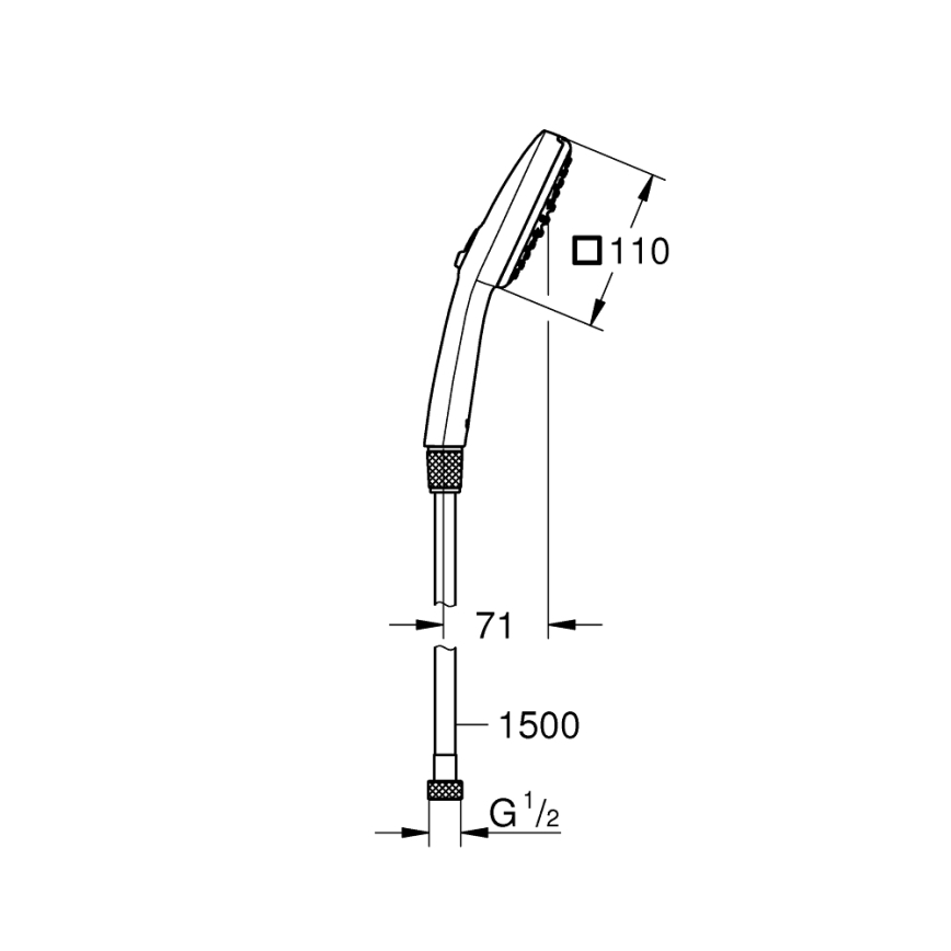 GROHE 26973001 - Ръчен душ VITALIO COMFORT 110, 110 мм, лъскав хром