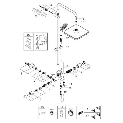 GROHE 26984001 - Душова система VITALIO COMFORT 390 мм лъскав хром