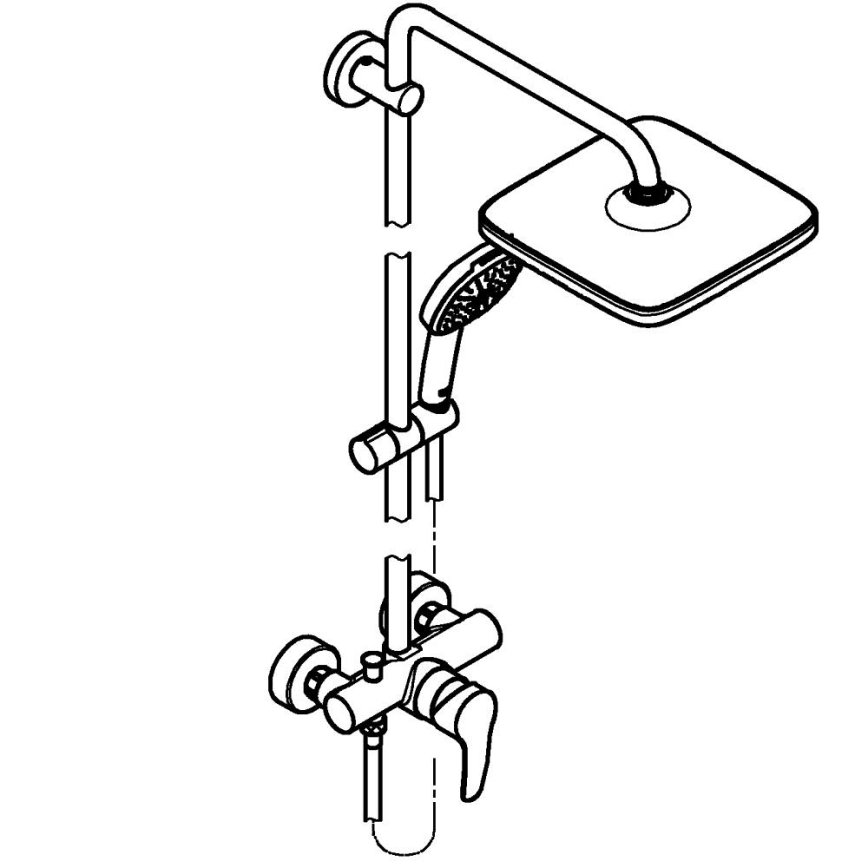 GROHE 26985001 - Душова система VITALIO COMFORT 250 250 × 250 mm лъскав хром