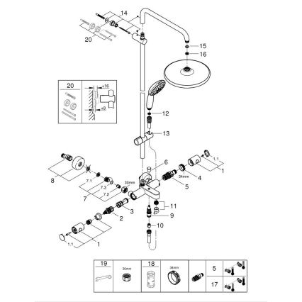 GROHE 269882431 - Душова система VITALIO START SYSTEM 250 390 mm черна