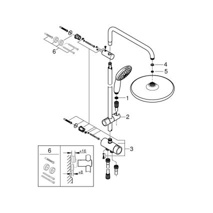 GROHE 26989001 - Душова система VITALIO START SYSTEM 250 390 mm лъскав хром