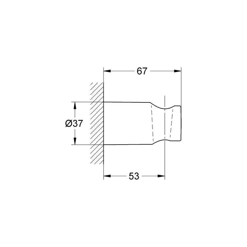 GROHE 27056000 - Стенен държач за душ RAINSHOWER, лъскав хром