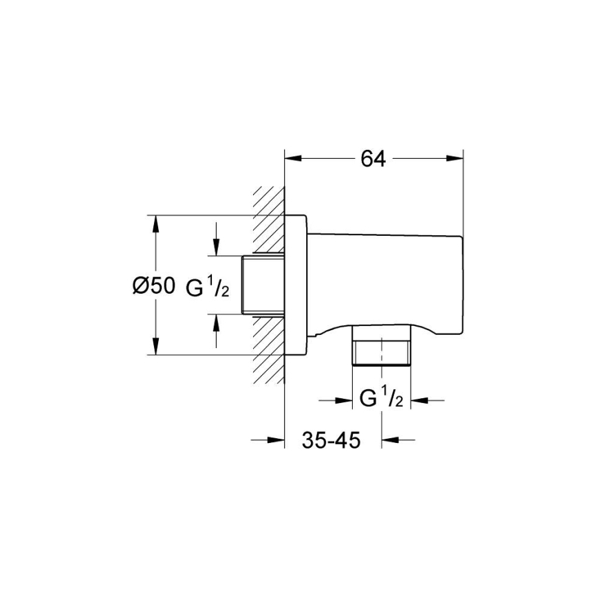 GROHE 27057GN0 - стенно коляно RAINSHOWER DN 15, четкано злато