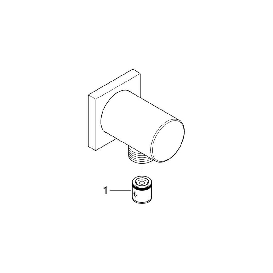 GROHE 27076000 - стенен ъглов адаптер RAINSHOWER, полирано хромово покритие