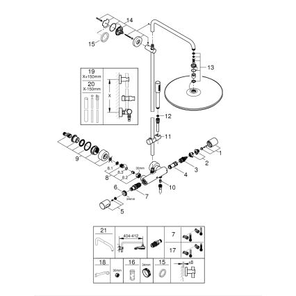 GROHE 27174001 - Душ система RAINSHOWER SYSTEM 400 450 mm блестящ хром
