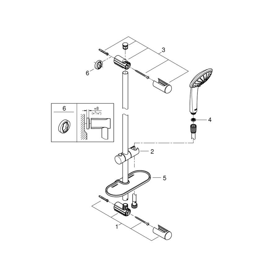 GROHE 27227001 - Комплект за душ EUPHORIA 900 mm лъскав хром