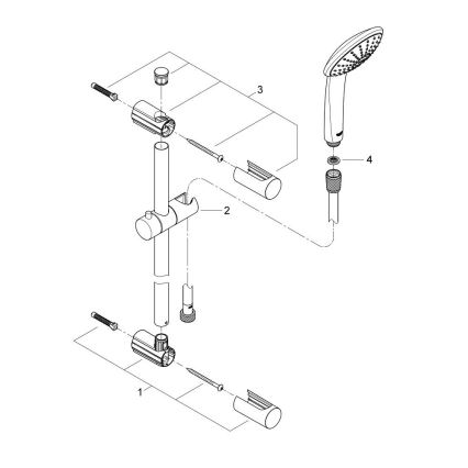 GROHE 27322000 - Комплект за душ VITALIO JOY 600 мм, полиран хром