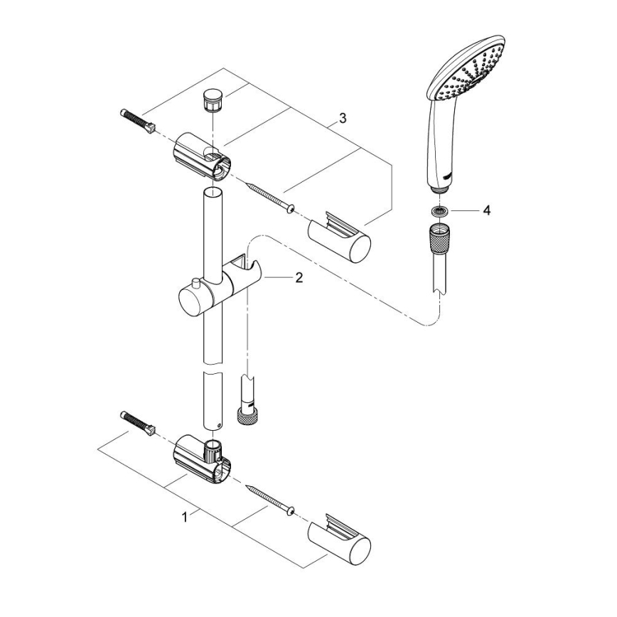 GROHE 27322000 - Комплект за душ VITALIO JOY 600 мм, полиран хром
