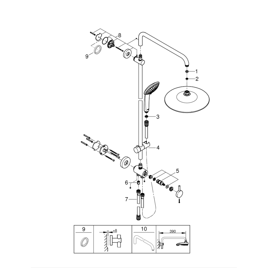 GROHE 27421002 - Душова система EUPHORIA 260 лъскав хром