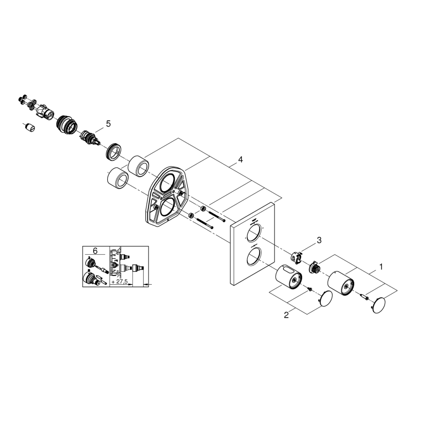 GROHE 27618000 - Термостатен капак GROHTHERM F, лъскав хром