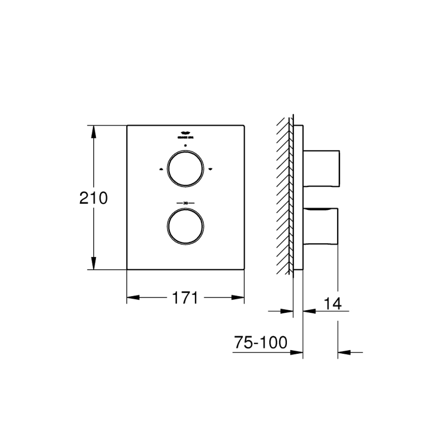 GROHE 27618000 - Термостатен капак GROHTHERM F, лъскав хром